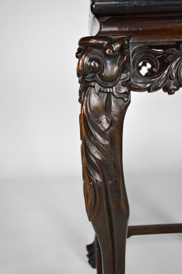 19th Century Asian High Side Table Carved with Dragons and Flowers-XNH-754025