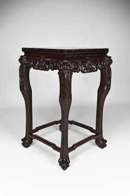 19th Century Asian High Side Table Carved with Dragons and Flowers-XNH-754025