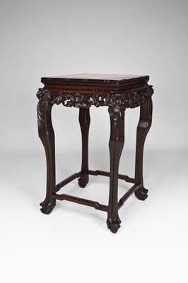 19th Century Asian High Side Table Carved with Dragons and Flowers-XNH-754025