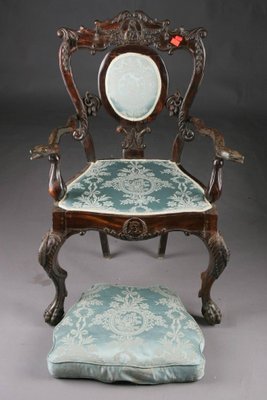 19th Century Baroque Colonial Throne Chair-FLW-1402372