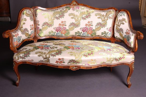 19th Century Baroque Saxony Sofa and Armchairs, 1880s, Set of 5-FLW-1402316