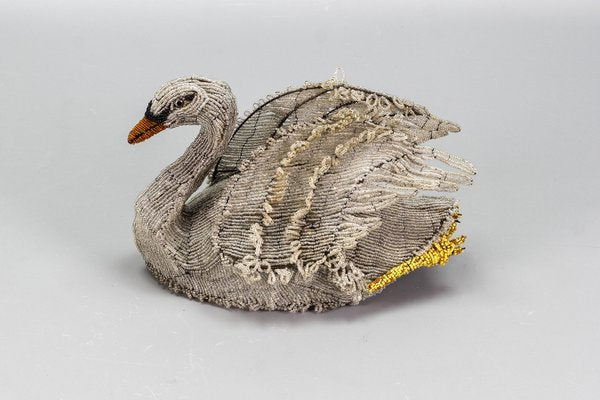 19th Century Beaded Swan Figure-KEG-1318371