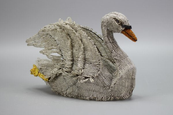 19th Century Beaded Swan Figure-KEG-1318371