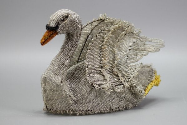 19th Century Beaded Swan Figure-KEG-1318371