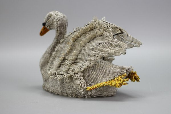 19th Century Beaded Swan Figure-KEG-1318371