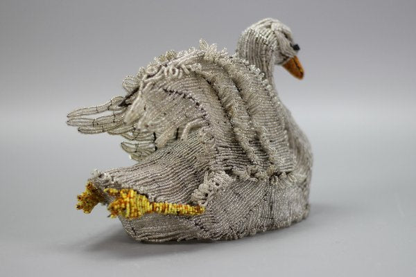 19th Century Beaded Swan Figure-KEG-1318371