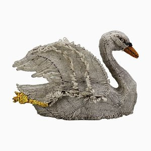 19th Century Beaded Swan Figure-KEG-1318371