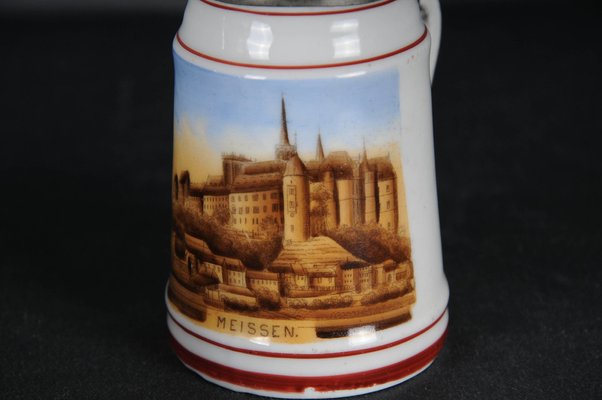 19th Century Beer Pitcher with View of Meissen, 1890s-FLW-1401955