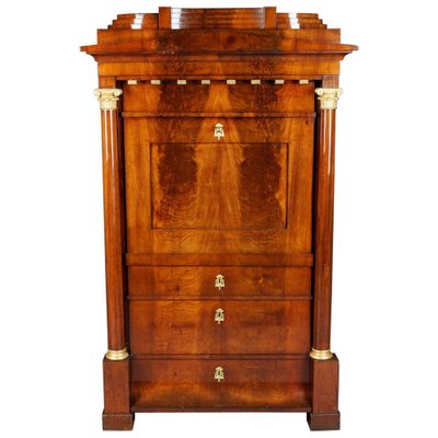 19th Century Biedermeier Column Secretary, 1830s-FLW-1402373