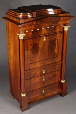 19th Century Biedermeier Column Secretary, 1830s-FLW-1402373