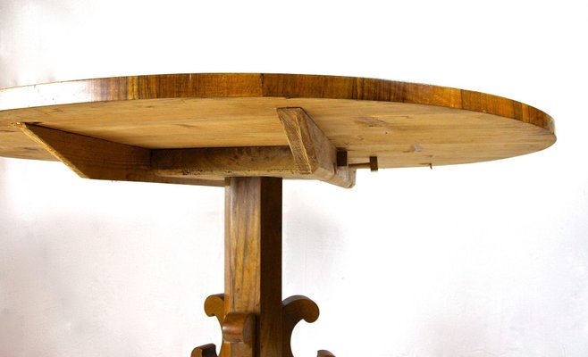 19th Century Biedermeier Nutwood Dining Table, Austria, 1830s-TQA-1735735