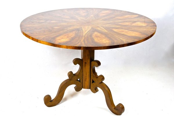 19th Century Biedermeier Nutwood Dining Table, Austria, 1830s-TQA-1735735