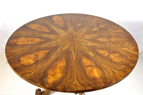 19th Century Biedermeier Nutwood Dining Table, Austria, 1830s-TQA-1735735