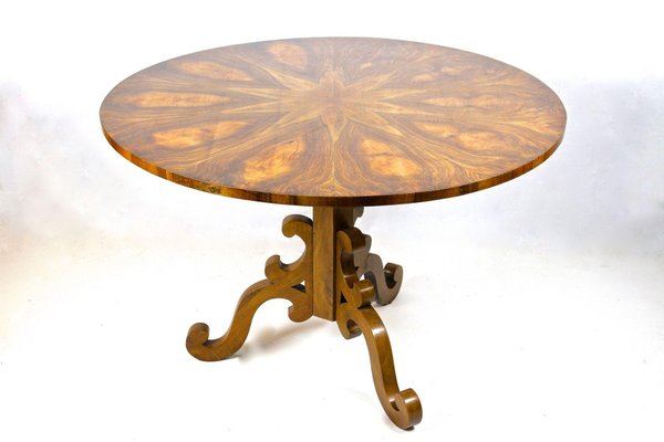 19th Century Biedermeier Nutwood Dining Table, Austria, 1830s-TQA-1735735