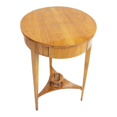 19th Century Biedermeier Round Drum Sewing Table-WFJ-924445