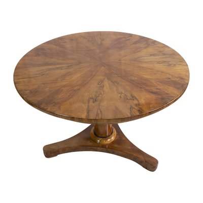 19th Century Biedermeier Round Walnut Salon Table-WFJ-1709071