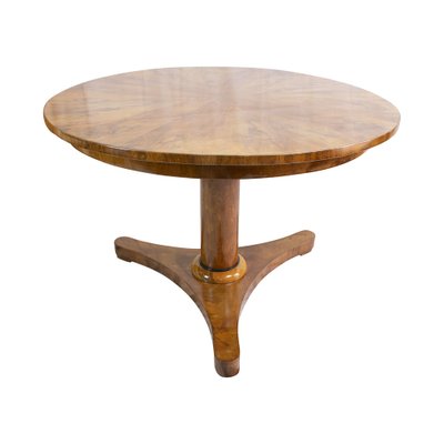 19th Century Biedermeier Round Walnut Salon Table-WFJ-1709071