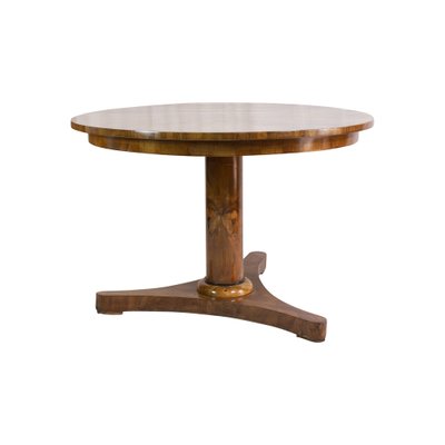 19th Century Biedermeier Round Walnut Salon Table-WFJ-1709071