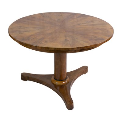 19th Century Biedermeier Round Walnut Salon Table-WFJ-1709071