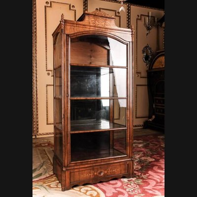 19th Century Biedermeier Style Three-Sided Glazed Glass Vitrine-FLW-1401859