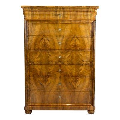 19th Century Biedermeier Walnut Chiffonier or High Chest of Drawers-WFJ-1072629