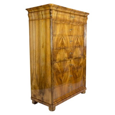 19th Century Biedermeier Walnut Chiffonier or High Chest of Drawers-WFJ-1072629