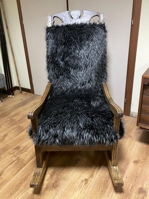 19th Century Black Rocking Chair-JHL-1156222