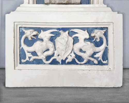 19th Century Blue and White Fireplace, 1885-TDA-1376371