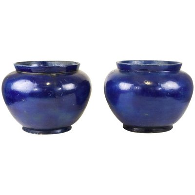 19th Century Blue Terracotta Vases, Set of 2-ZCI-752095