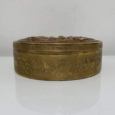 19th Century Brass and Embossed Copper Box, France-XOM-2036015