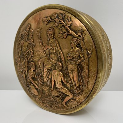 19th Century Brass and Embossed Copper Box, France-XOM-2036015