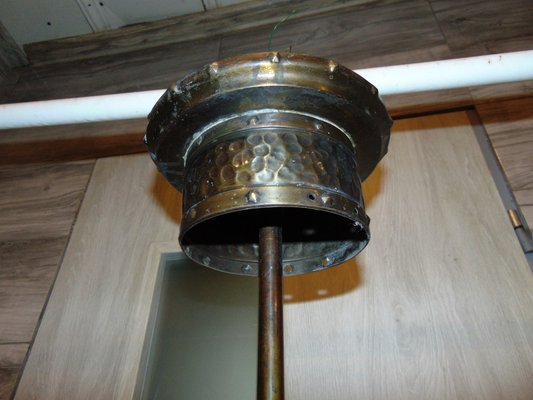 19th Century Brass Gas Ceiling Lamp-CAQ-1401076