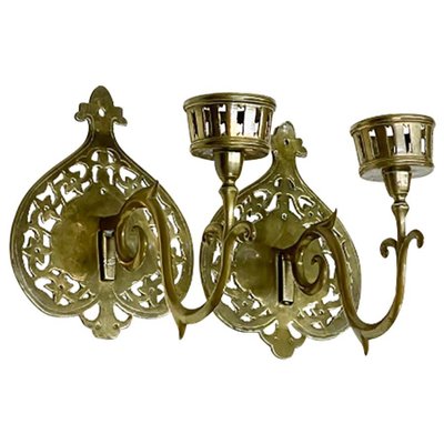 19th Century Brass Wall Candle Holders, Set of 2-UCH-1224331