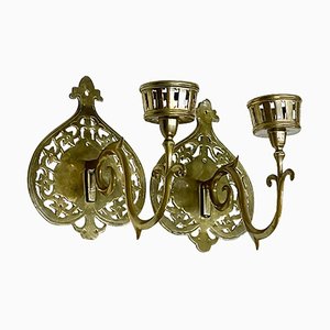 19th Century Brass Wall Candle Holders, Set of 2-UCH-1224331