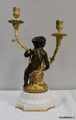 19th Century Bronze Candleholders, Set of 2-RVK-705674