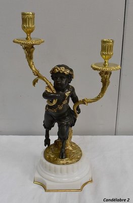 19th Century Bronze Candleholders, Set of 2-RVK-705674