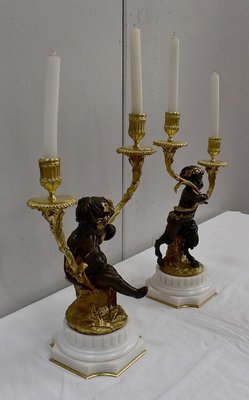 19th Century Bronze Candleholders, Set of 2-RVK-705674