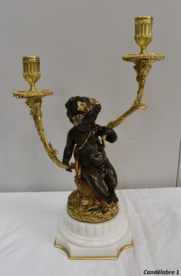 19th Century Bronze Candleholders, Set of 2-RVK-705674