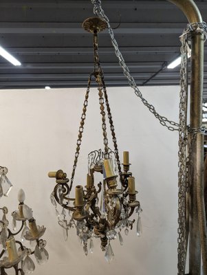 19th Century Bronze Chandelier with Tassels-HLV-1819768