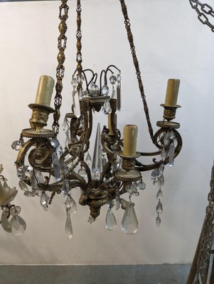 19th Century Bronze Chandelier with Tassels-HLV-1819768