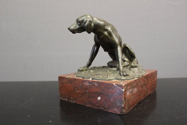 19th Century Bronze Hunting Dog Figurine-BCR-1366816