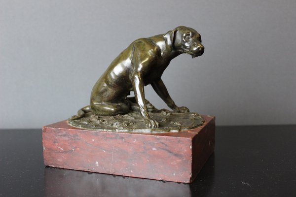 19th Century Bronze Hunting Dog Figurine-BCR-1366816