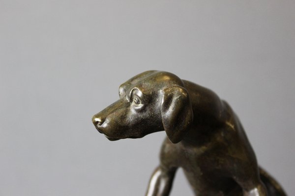 19th Century Bronze Hunting Dog Figurine-BCR-1366816