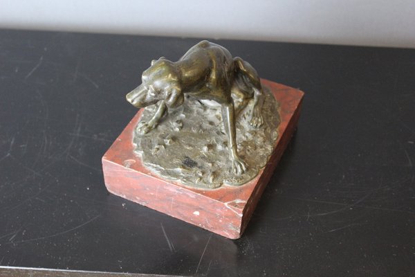 19th Century Bronze Hunting Dog Figurine-BCR-1366816