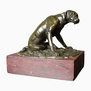 19th Century Bronze Hunting Dog Figurine-BCR-1366816