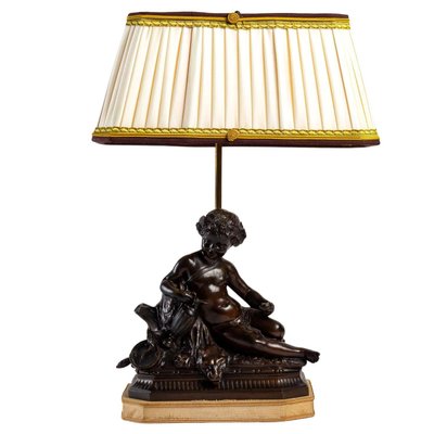 19th Century Bronze Lamp with Brown Patina-WFS-1096247