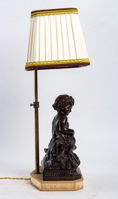 19th Century Bronze Lamp with Brown Patina-WFS-1096247