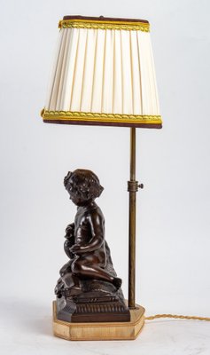 19th Century Bronze Lamp with Brown Patina-WFS-1096247