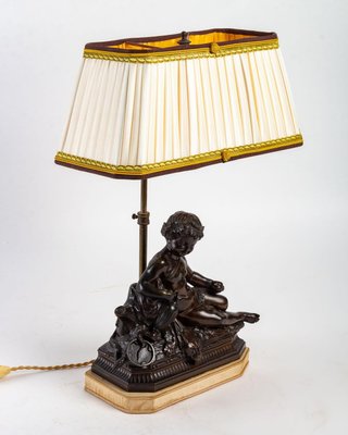 19th Century Bronze Lamp with Brown Patina-WFS-1096247