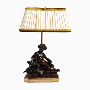 19th Century Bronze Lamp with Brown Patina-WFS-1096247